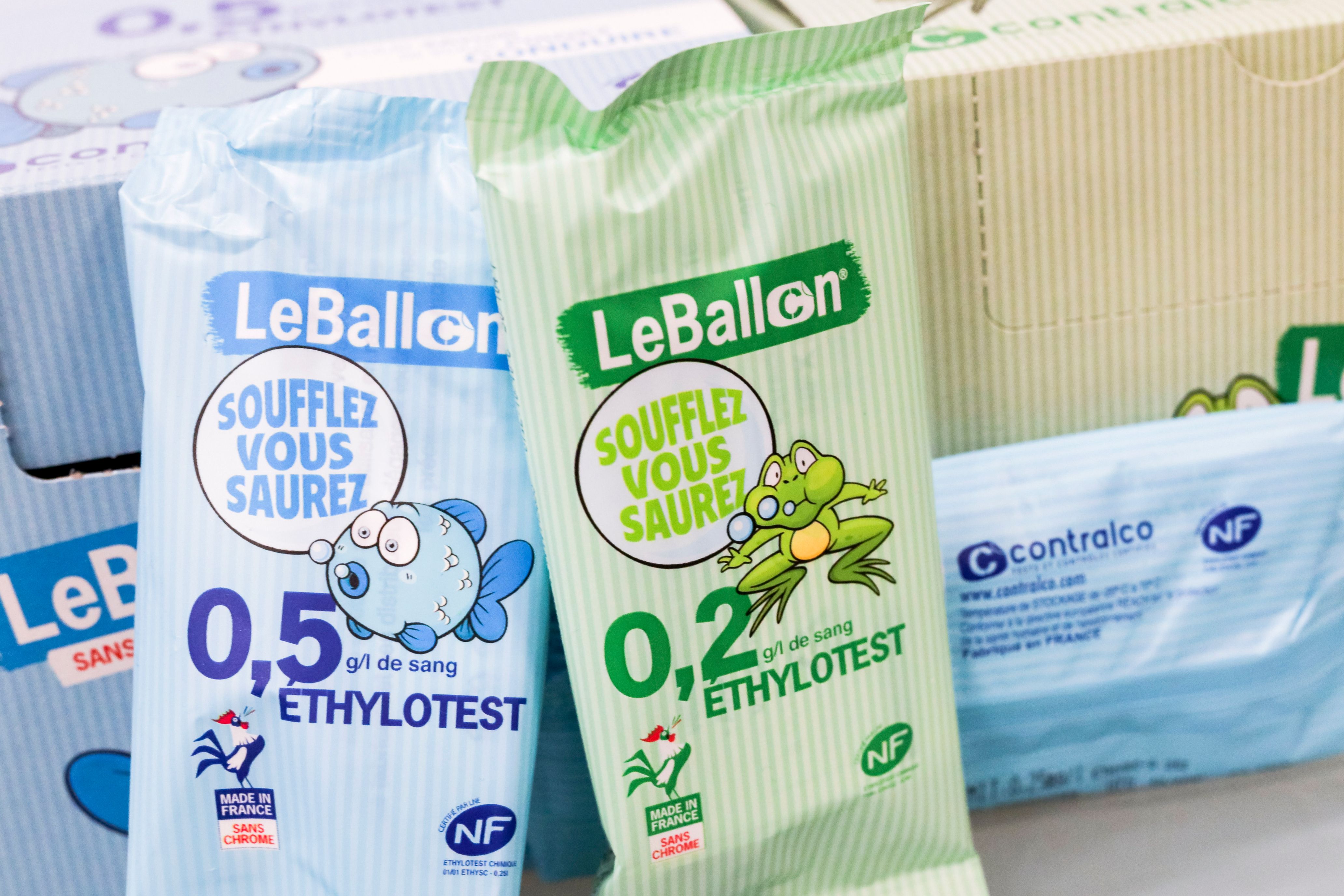 Lot De 4 éthylotests Jetables Le Ballon - Seuil 0,5g/l - Norme NF - Pour Auto-dépistage Responsable